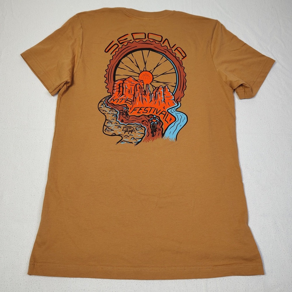 Tasco MTB T-Shirt Men Medium Brown Sedona Mountain Bike Festival Graphic Tee‎